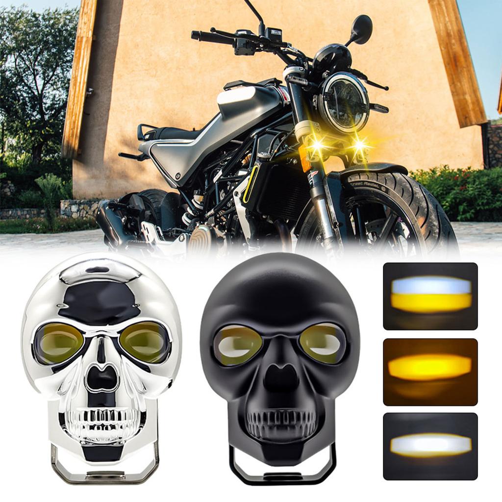 2шт противотуманные фары для вождения мотоцикла светодиодные фонари для бара в форме черепа прожектор вспомогательный свет