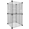 3114034 vidaXL Pet Cage 8 Panels Black 35x35 Cm Steel