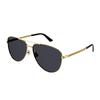 Side Stripe Decoration Metal Frame Gold Frame Grey Lenses Alloy Aviator Sunglasses Men's