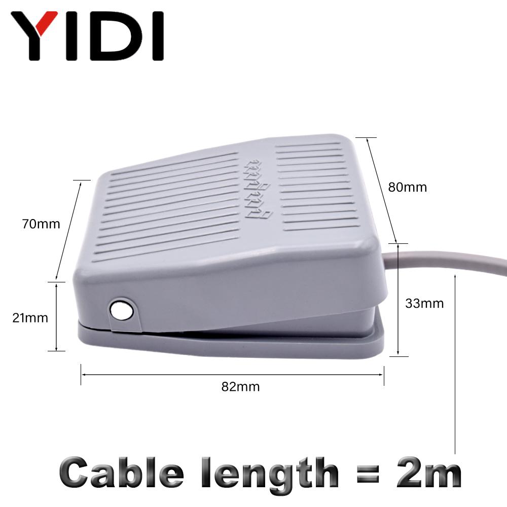 SPDT Plastic Electric Power Treadle Push Button Switch Foot Control Pedal 220V AC 10A On Off Grey Momentary Footswitch