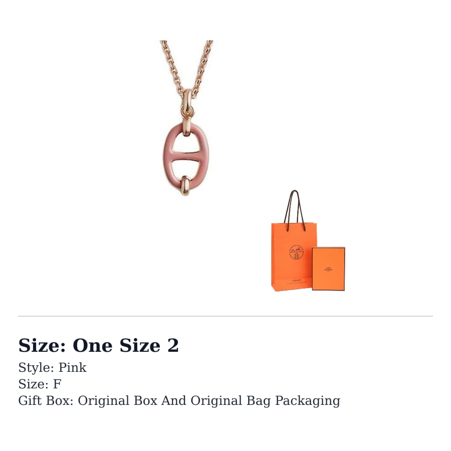 HERMES Mini Maillon Necklaces Women's Pink H100053FOE8