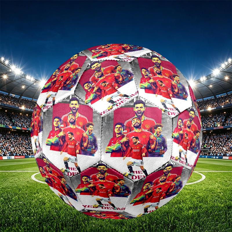 Футбольный мяч Manchester United F.C. Размер 5, из износостойкого ПУ, для матчевых тренировок и ежедневной практики, Подарок на день рождения для футбольных фанатов