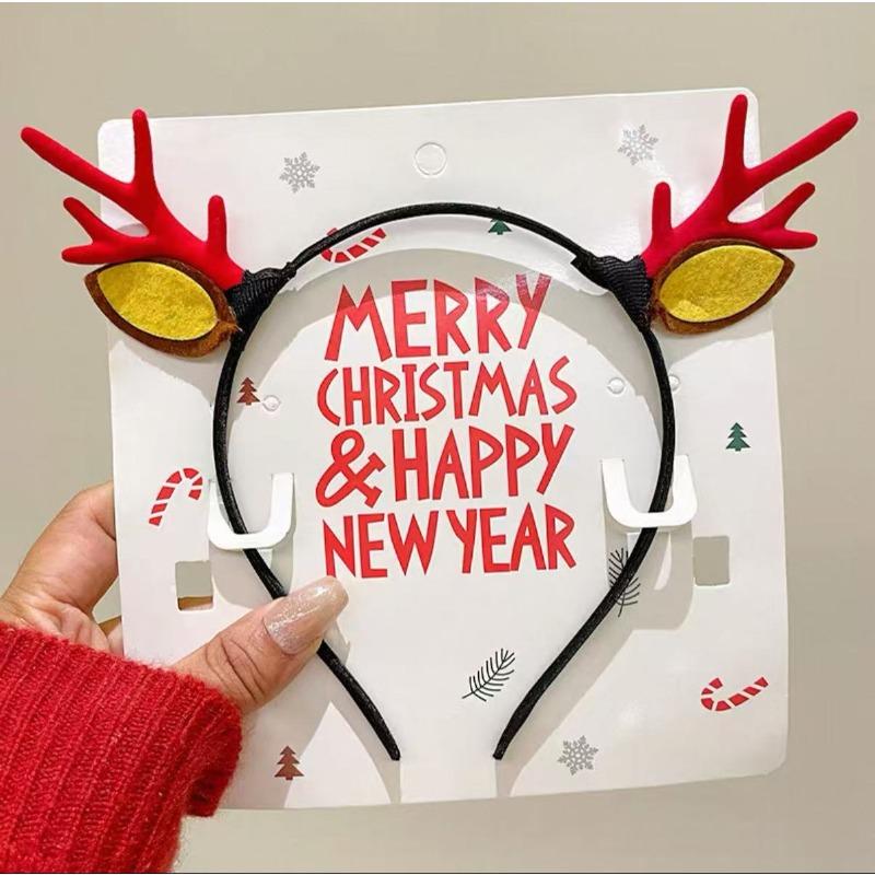 Рождественская повязка на голову рождественский колокольчик из рога лося с блестками рождественская повязка для волос с новым годом реквизит для фотосессии веселый рождественский декор подарки для детей