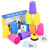Stack Cup Game with Card Kid Educational Montessori Toy Intellectual Enlightenment Color Cognition Logic Training Christmas Gift