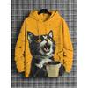 Autumn 3D Cat Printed Hoodies Fashionable Casual Sports Long Sleeved Men's Hooded Sweatshirts