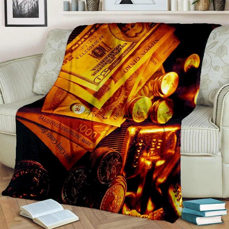 Богатое 3D одеяло с узором в долларах и евро, мягкое одеяло для дома, спальни, кровати, дивана, пикника, путешествия, офиса, одеяло, детское одеяло