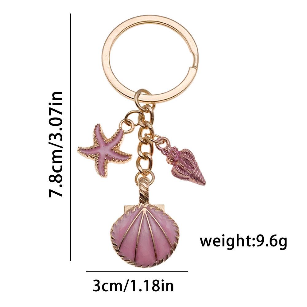 Creative Alloy Seashell and Pearl Keychain Pendant