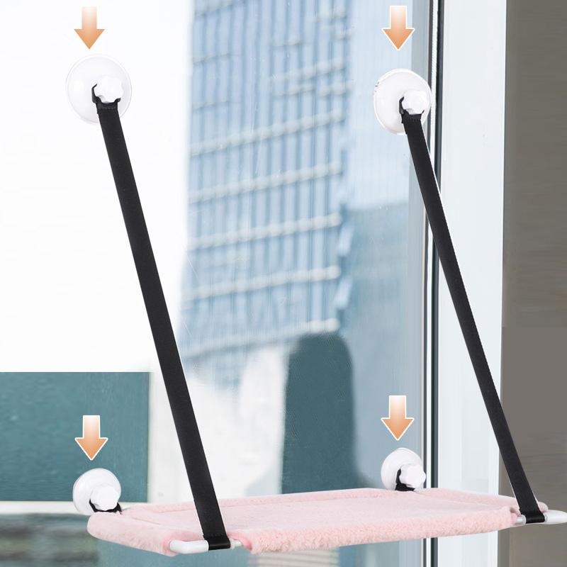 Window Suction Cat Hammock Space Saving Wall Mounted Pet Bed Double Layer Perch Sturdy Fabric Indoor Cat Lounger Easy Install Pet Resting Spot