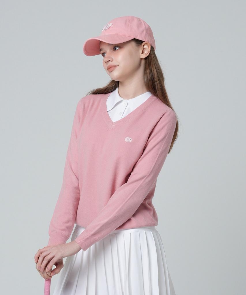 MONBIRDIE GOLF Mark Basic V-Neck Knit Pink