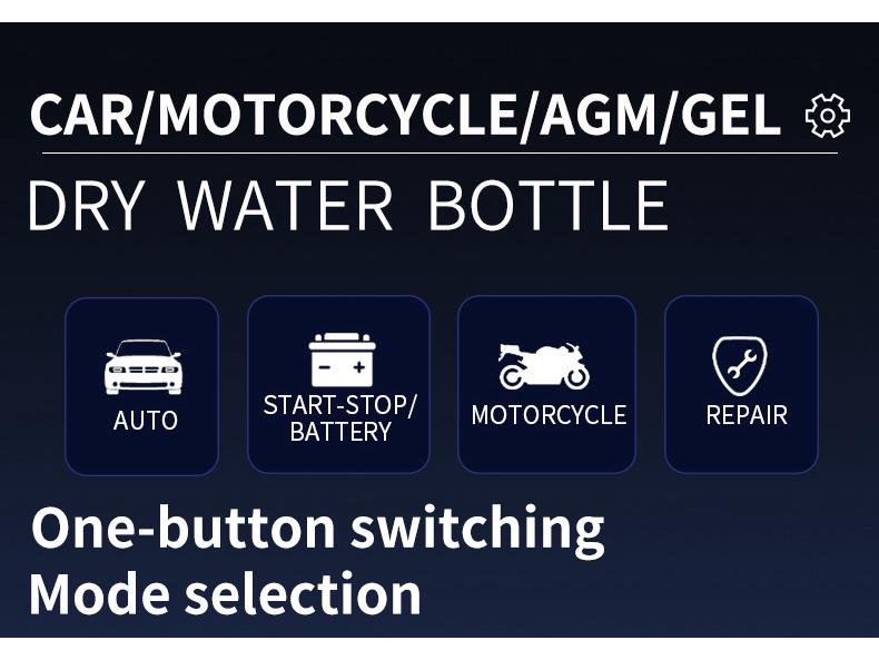 Зарядное устройство для аккумуляторов мотоциклов и автомобилей 12 В 6 А с цифровым дисплеем и интеллектуальным импульсным ремонтом свинцово-кислотных аккумуляторов