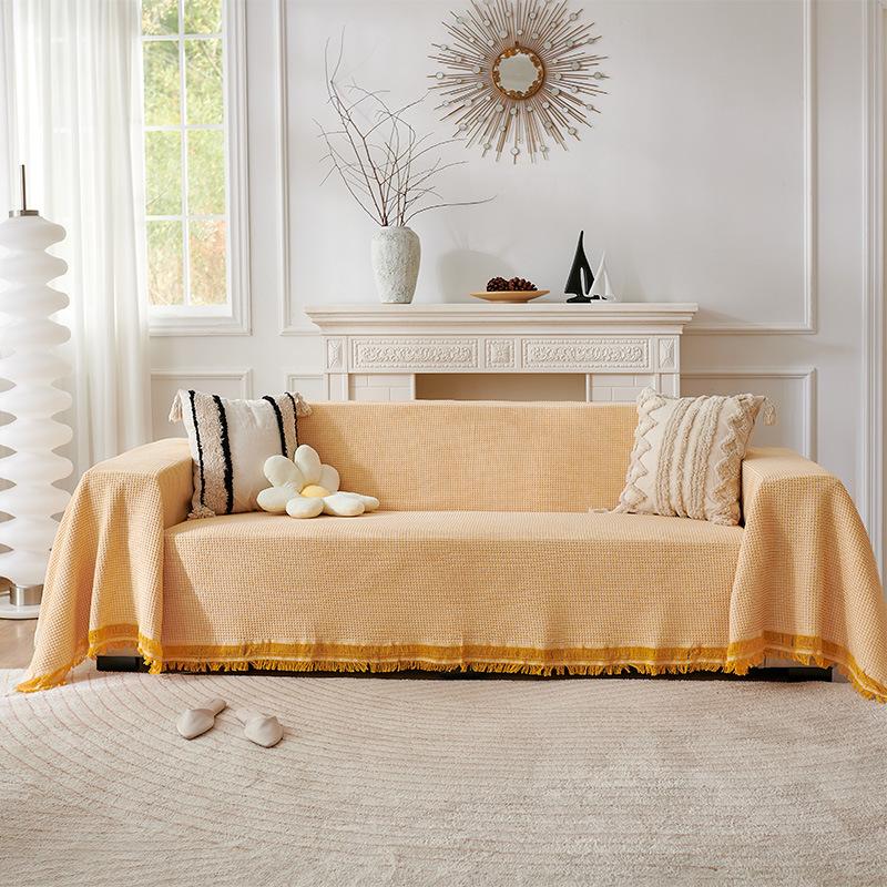 Полотенце для дивана, простая однотонная диванная подушка, ткань с полным покрытием, универсальное пылезащитное одеяло для четырех сезонов для гостиной