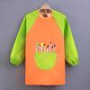 Kid's Waterproof Long-sleeved Reversible Painting Smock with Kindergarten Print - Protecting Clothes for Messy Activities.