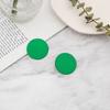 1 Pair Stud Earrings Candy Color Geometric Spray Paint Piercing Simple Women Girl Big Round Ear Studs Fashion Jewelry Gift for Girlfriends