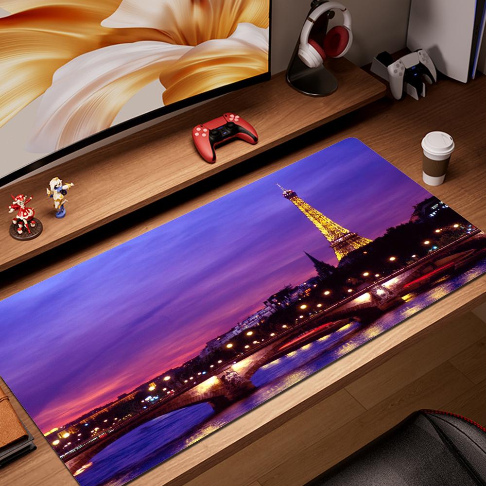 New Mouse Pad Gamer France Paris Eiffel Tower XL Computer Custom Large Mousepad XXL Office Carpet Non-Slip PC Table Mat