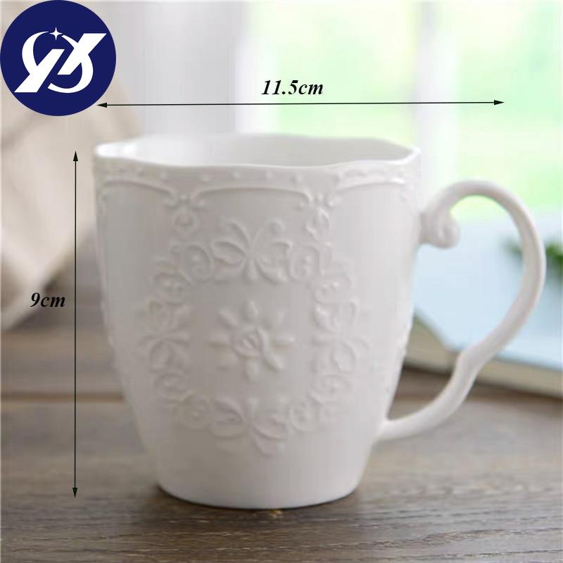Европейская фарфоровая кружка Wte с тиснением розы, кофейная кружка Bone Cna, винтажная кружка для завтрака, молока, офисная чашка для чая, посуда для напитков