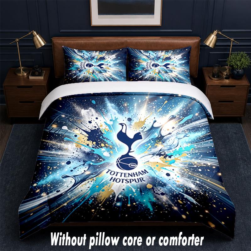 Tottenham Hotspur Design Bed Bedding Set 1 Duvet Cover + 2 Pillowcases Soft Breathable Household Bed Linens