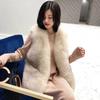 Fur Vest Female V-neck Autumn and Winter Thickening Warm Slim Thin Vest Plush Undershirt Hundred with Cardigan Tops