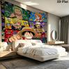 Настенное панно One Piece Эстетичное настенное украшение Печатная тканевая покрывало Декоративные панно для спальни гостиной Домашний декор