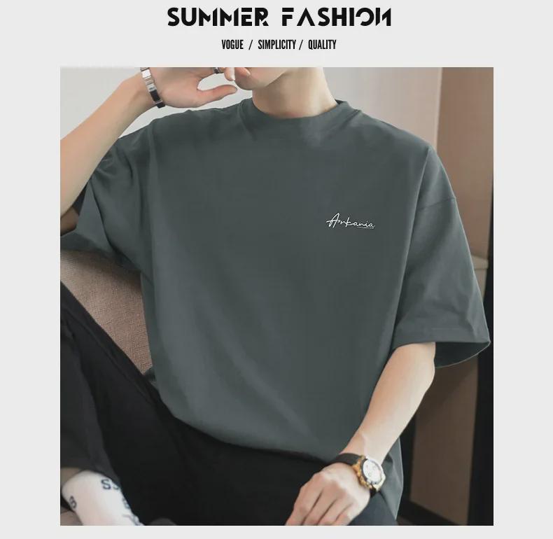 Мужская футболка с коротким рукавом из плотного хлопка плотностью 260 г в американском стиле (Модный принт лета 2025 года)