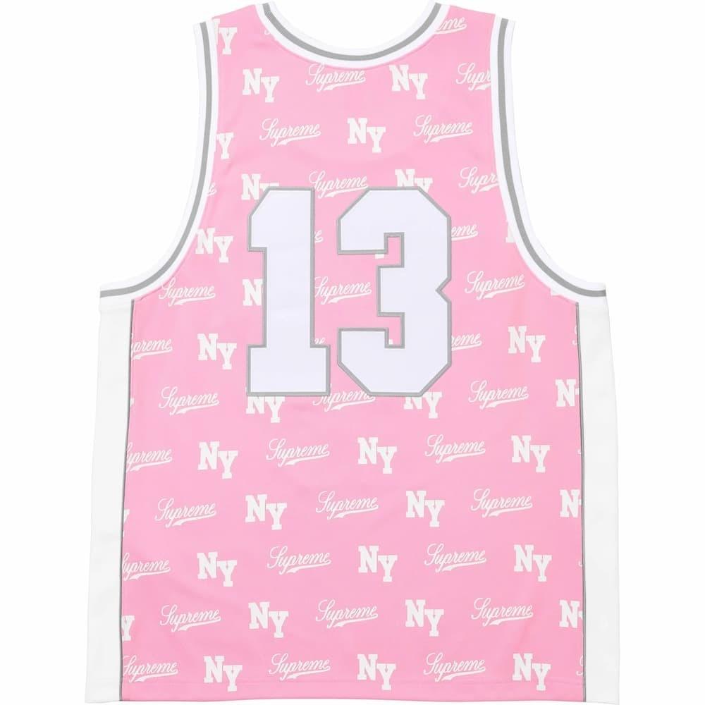 Supreme Mitchell Ness Monogram Basketball Jersey Pink