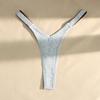 Women's V Low Waist Glitter Thongs Sexy Stars Silver Silk Bikini Panties 6 Colors G-string Underwear
