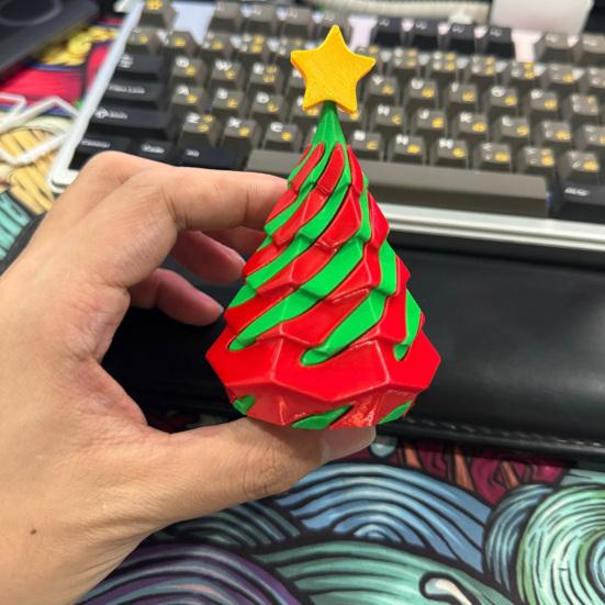 3D-печатная спиральная конусная игрушка, невозможная рождественская елка, сквозная скульптура, вихревая нить, иллюзия, снятие стресса, мини-спиральная игрушка-фиджет для дерева