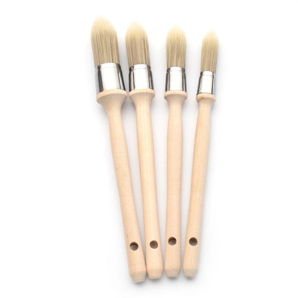 Wooden handle Round head brush Gap brush Wall Brushing Tools Multifunction Paint Brush  Painting