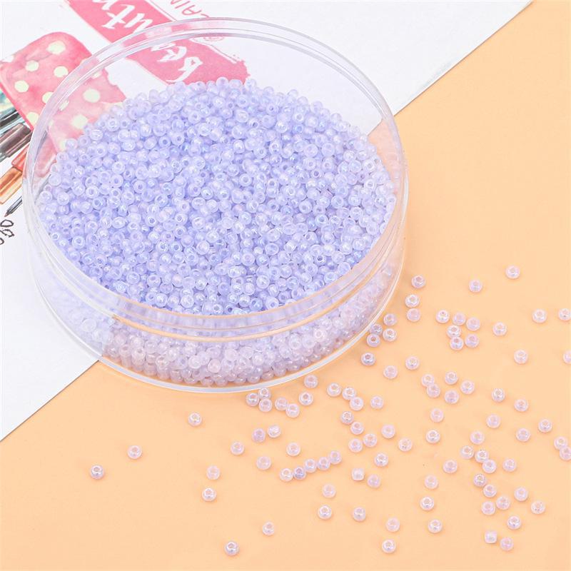 Cream Cloud Fantasy Rice Beads: 2/3/4mm Round Glass Beads for Handmade DIY Bracelets & Necklaces.