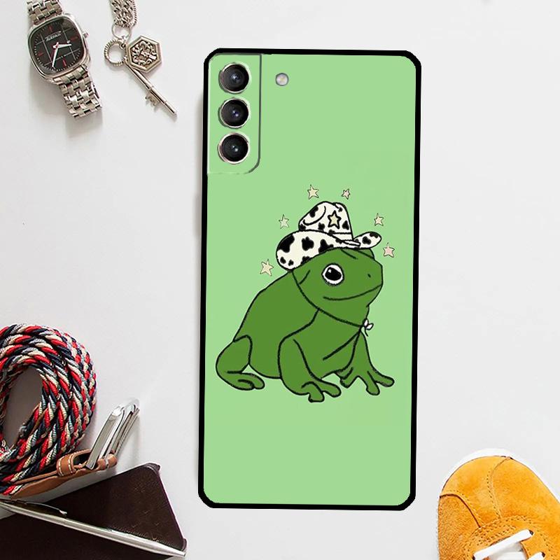 Мятно-зеленый Чехол-гриб с лягушкой для Samsung Galaxy S25 Ultra S20 S21 S22 S23 Plus S24 Ultra S9 S10 S25 FE Чехол Coque
