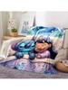 Fashion Stitch Flannel Blanket Cartoon Throw Soft Fluffy Blanket Plush Warm Home Sofa Decor Gift#Color_Style F,Size_75X95CM