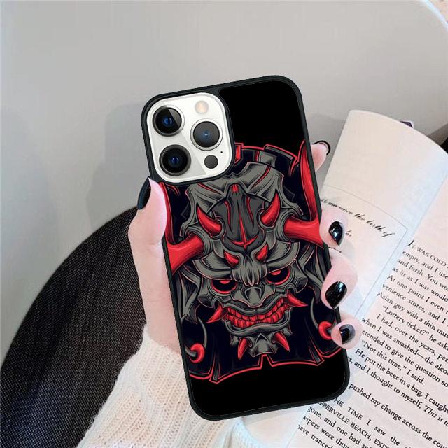 Чехол-бампер с маской Они для iPhone 17 Air 15 16 14 13 12 Pro Max 11 Pro Max Plus Coque Shell