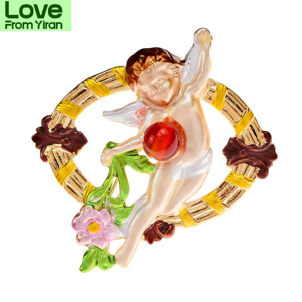 Colors Available Cute Angel Brooches For Women Fashion Kids Pin Flower Jewelry High Qaulity