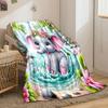 Cute Elephant with Floral Waterfall Background print blanket soft and cozy perfect for the living room bed sofa or a nap,gift