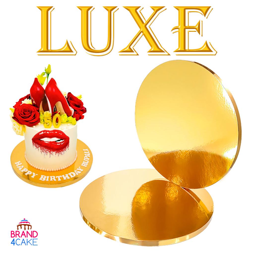 Cake board base gold 28 cm 1,2 cm set 10 pcs cake drum round luxe brand4cake
