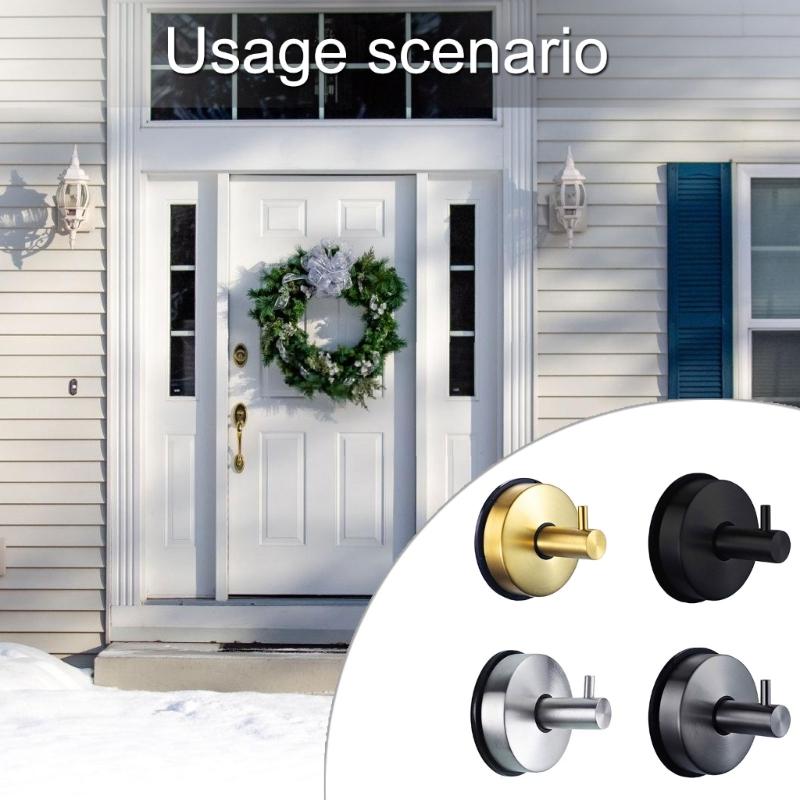 Strong Suction Cup Hook for Holiday Wreaths Bathroom Kitchen Waterproof Stainless Steel Wall Hangers
