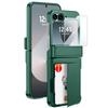 Для Samsung Galaxy Z Flip 6 с держателем для карт [RFID-блокировка] и защитой шарнира и HD-защитой экрана, прочный противоударный чехол для телефона - Зеленый