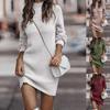 Autumn And Winter Europe And The United States High-neck Sweater Female Long-sleeved Knitwear Dresses For Women
