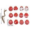 12pcs Wooden Christmas Ball Pendant Christmas Gift Decoration Christmas Tree Hanging Home Room Decor Outdoor Accessories for Holiday Decorating Use