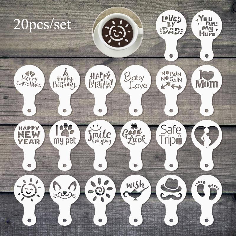 20-25 шт./набор Шаблон для кофейной формы для Дня благодарения Рождества Хэллоуина Шаблоны трафаретов Трафарет для торта Шаблон для скрапбукинга