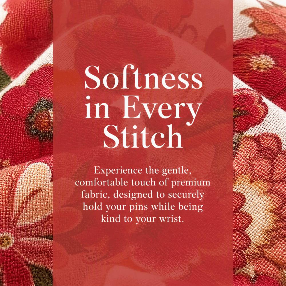 Red Wrist Strap Pin Cushion Diameter 6cm Elastic Strap Pincushion Pumpkin Pin Bag For Handcraft