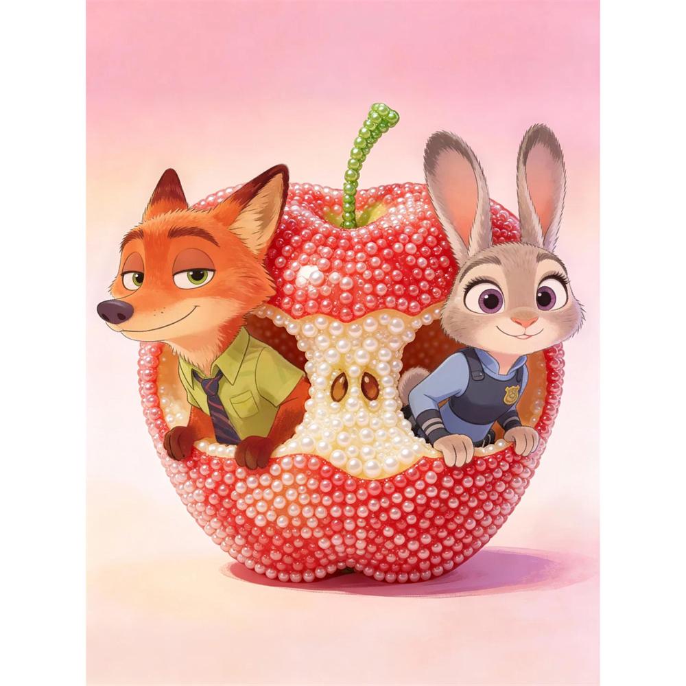 Disney Жемчужная живопись Zootopia Яблочный домик Ручная работа diy5D Жемчужные драгоценные камни Картины Поделки Специальная форма Домашний декор стен