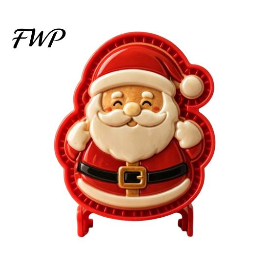Festive Gingerbread Man Pastry Tools Christmas Mini Pie Mold, 3D Relief Embossed Hand Baking Holiday Pressed Dough Stamps Reusable DIY Press Mold for