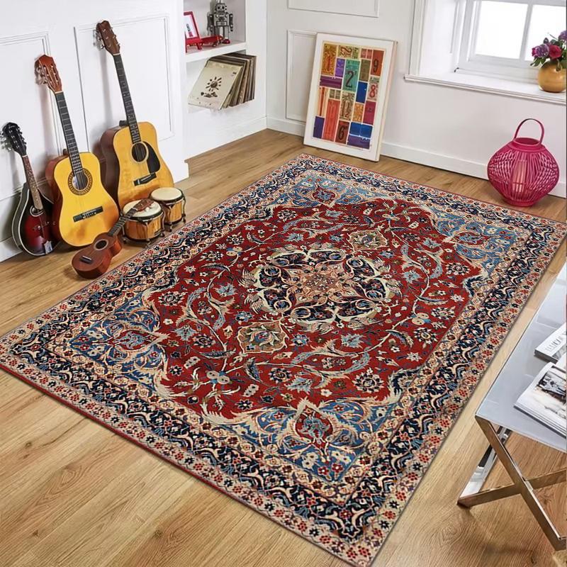 Persian Carpet Vintage Floral Rug Home Decor Non-slip Mat Traditional Handmade Style Living Room Bedroom Floor Area Rug