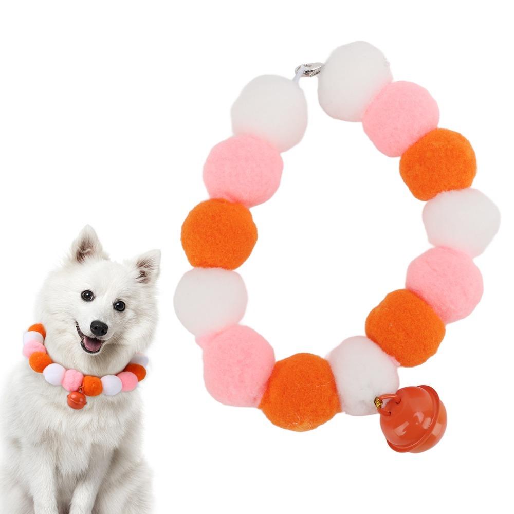 Lightweight Cat Collar with Bell Soft Elastic Plush Ball Collar Cozy Pet Collar Party Wear