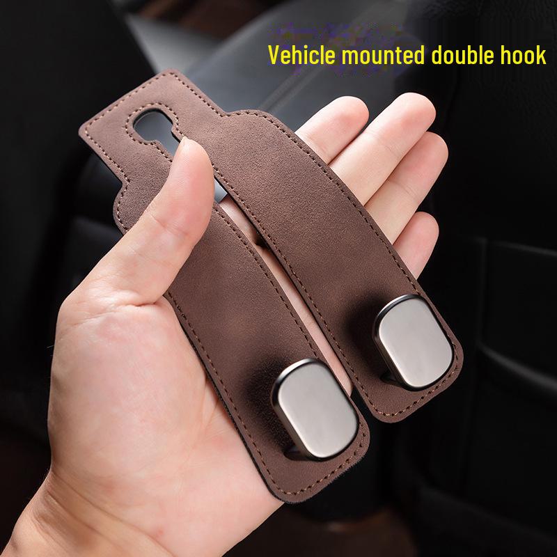Многофункциональный автомобильный крючок с замшевой отделкой, цинковый сплав, маленький размер, передние и задние металлические крючки