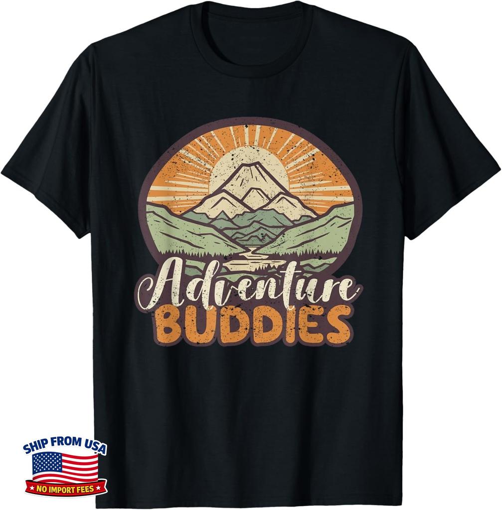 Adventure Buddies Couples Funny Hiking Adventure Mountains Gift Unisex T-Shirt
