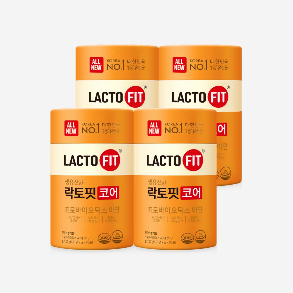 4 bottles of Lactofit Core, renewed with double the guaranteed bacteria count (240-day supply)