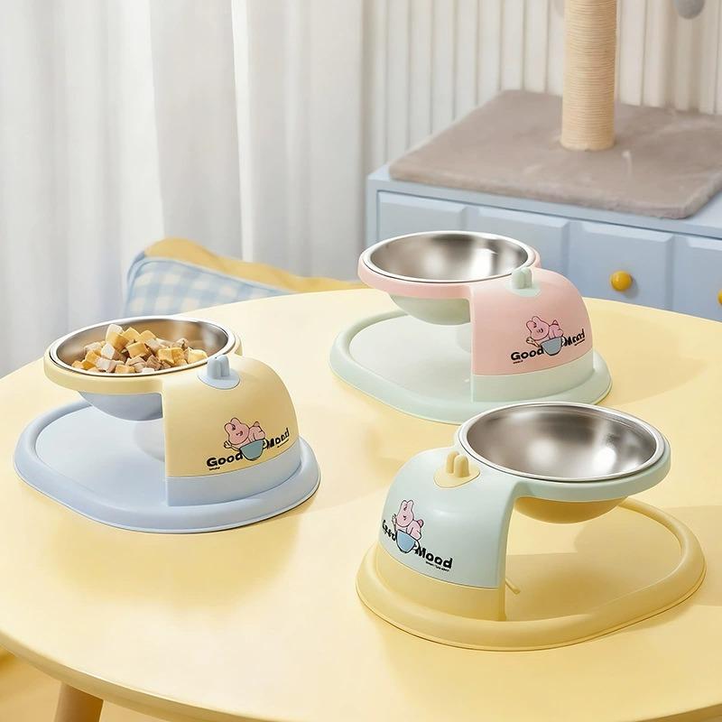 Comedero elevado para gatos y perros, tazón de acero inoxidable con soporte ergonómico antifatiga