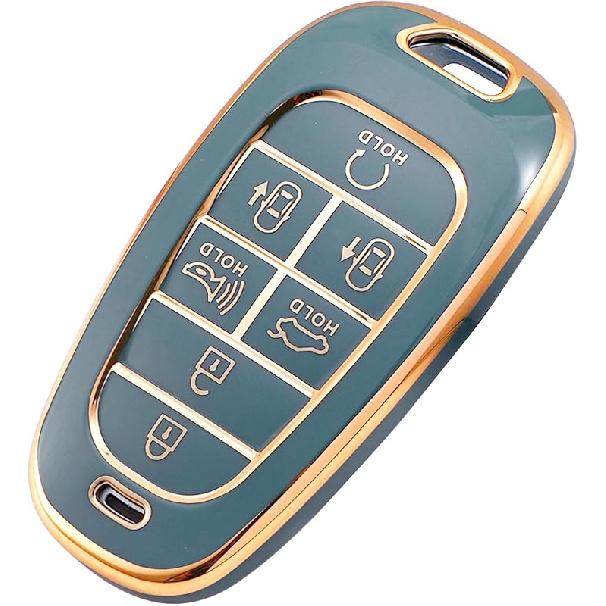 for Hyundai Key Fob Cover with Keychain, Premium TPU Key Case shell for 2024 Hyundai Sonata, Santa Fe, Nexo, Tucson Remote Smart Car Key Fob