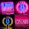 Live On Air Неоновая вывеска Светодиодные неоновые вывески Настенный декор Live On Air Освещение Комната мальчика Игровая комната Декор Декор Студия Офис Украшение Подарок
